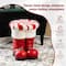 Glitzhome® 14.5"H Christmas MGO Peppermint Boot Stool or Accent Table
